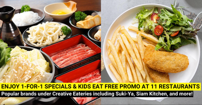 June Holiday 1 for 1 Specials & Kids Eat Free at Popular Family Brands like Suki-Ya, Bangkok Jam, Siam Kitchen and More
