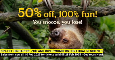 50% Off Tickets to Singapore Zoo and River Wonders For Local Residents
