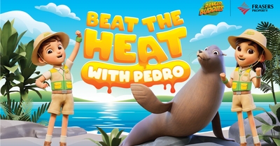 Join Pedro the Sea Lion on a Mission to Beat the Heat at Frasers Malls this March and April.