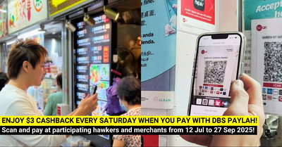 DBS PayLah! $3 Weekly Cashback for Hawker and Heartland Spending Every Sat from 12 Jul to 27 Sep