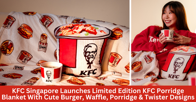 KFC Singapore Launches Limited Edition KFC Porridge Blanket Complete With Cute Burger, Waffle, Twister & Porridge Designs!