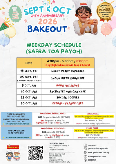 Genius R Us: September & October Child Baking Workshop