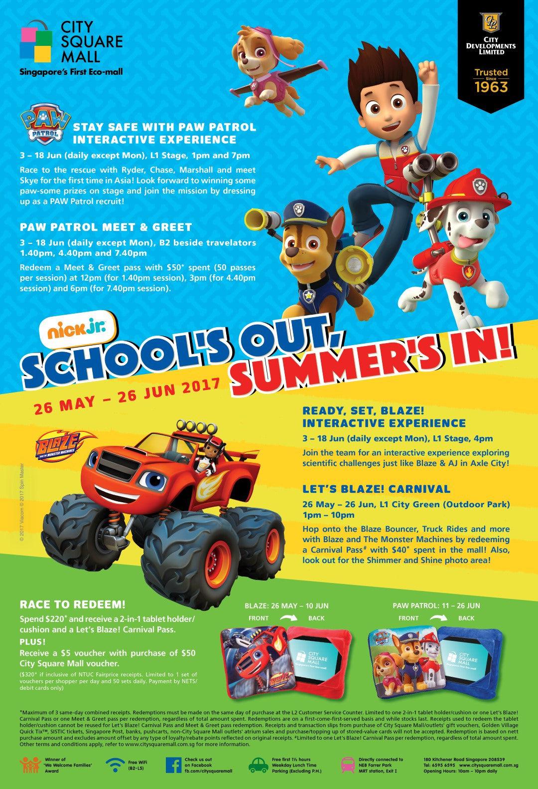 Things to do this Weekend: Catch Paw Patrol & Blaze @ City Square Mall! - BYKidO