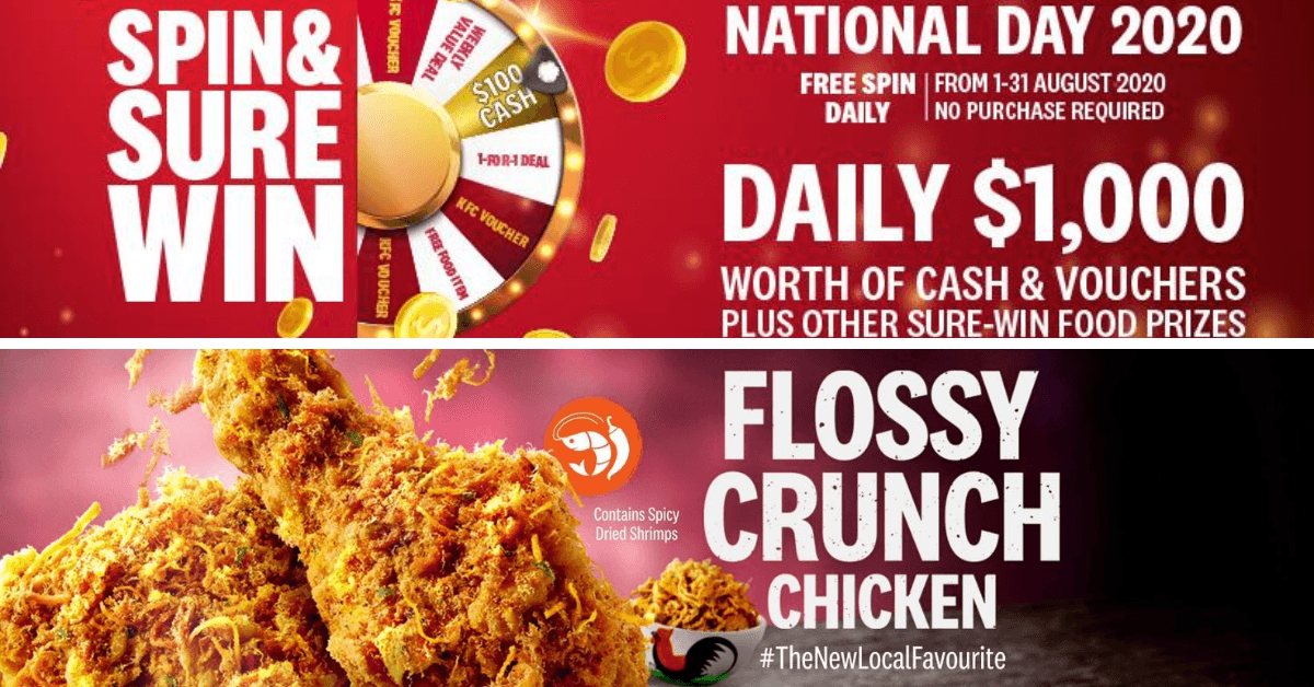 KFC Singapore celebrates National Day with 'Spin & Sure Win' & All-New Flossy Crunch Chicken - BYKidO