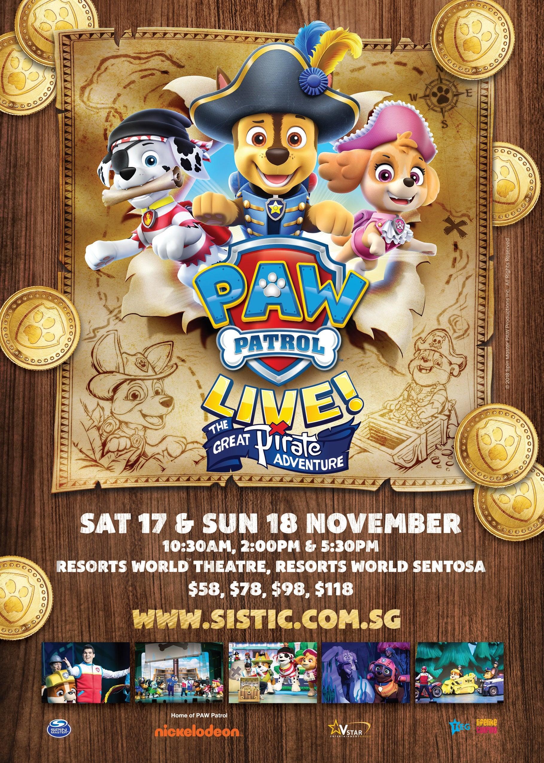 Things to do this Weekend: Catch PAW Patrol Live! The Great Pirate Adventure! - BYKidO