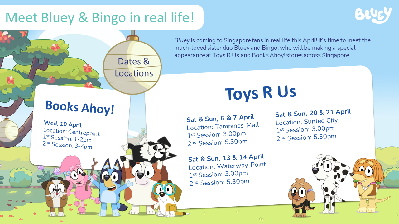 Meet & Greet with Bluey and Bingo this April in Singapore