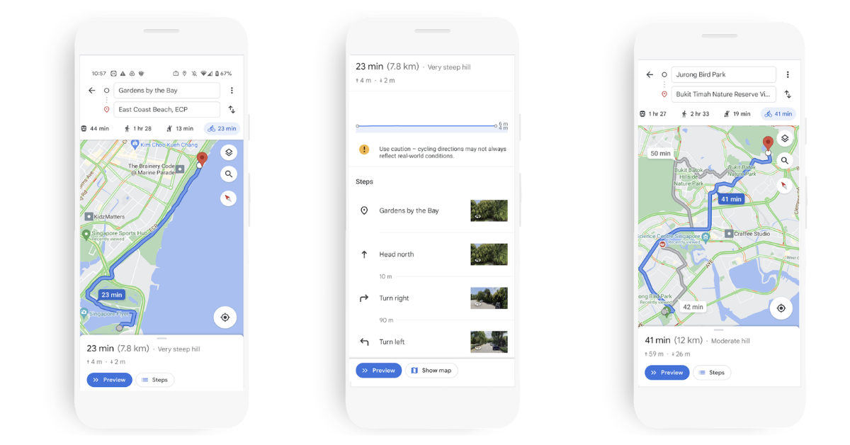 Google Maps Launches Cycling Directions in Singapore - BYKidO