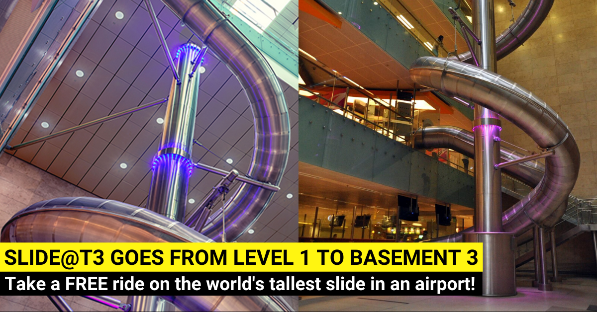 Ride The Slide@T3 at Changi Airport - The World's Tallest Slide In An Airport