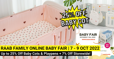 Up To 25% Off Baby Cots and Playpen At RaaB Family's Online Baby Fair!