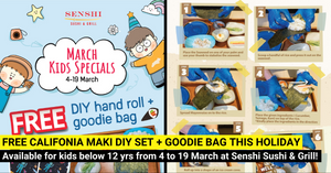 FREE DIY Hand Roll and Goodie Bag at SENSHI Sushi & Grill this School Holidays