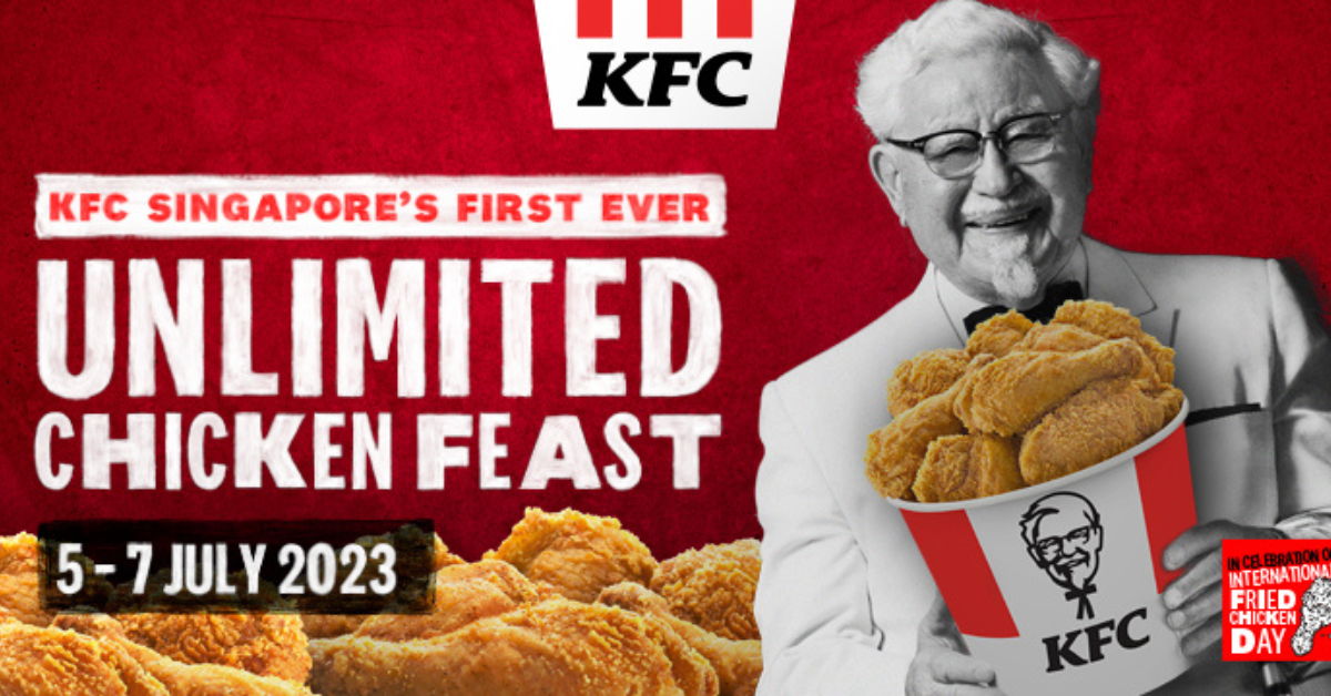 Indulge in KFC’s First-Ever Unlimited Chicken Feast from 5 to 7 July 2023 - BYKidO