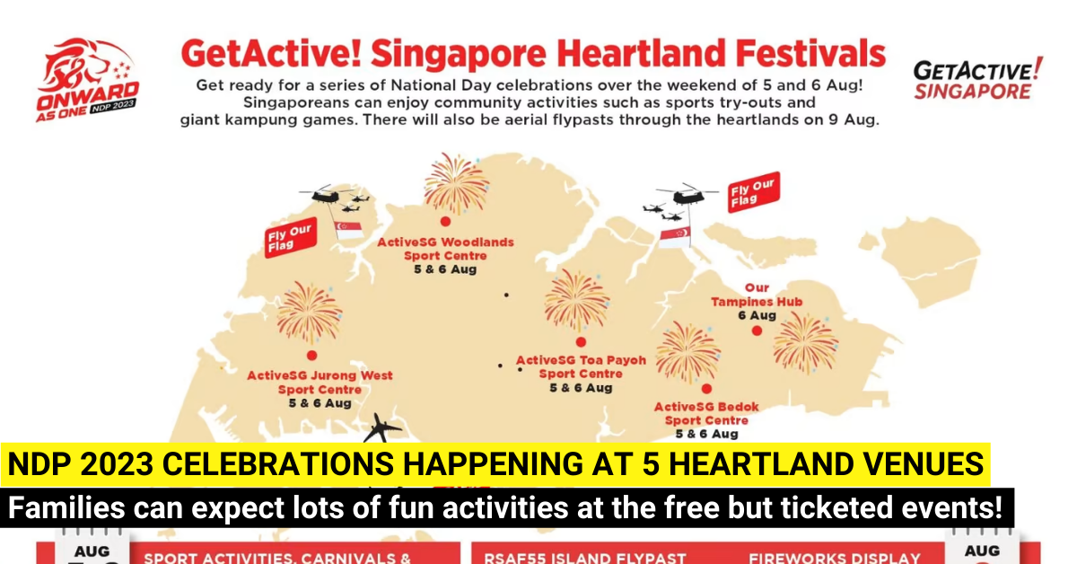 National Day 2023 Celebrations in the Heartlands with Sports Try-outs, Performances and Fireworks!