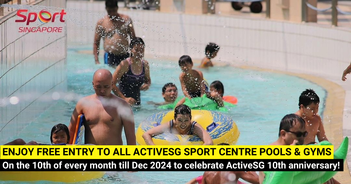Free Entry to ActiveSG Sport Centre Pools and Gyms till Dec 2024 Every Month