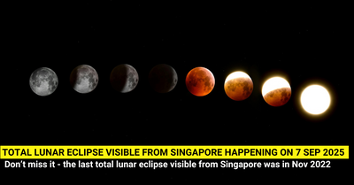 Total Lunar Eclipse in Singapore on 7 to 8 Sep 2025