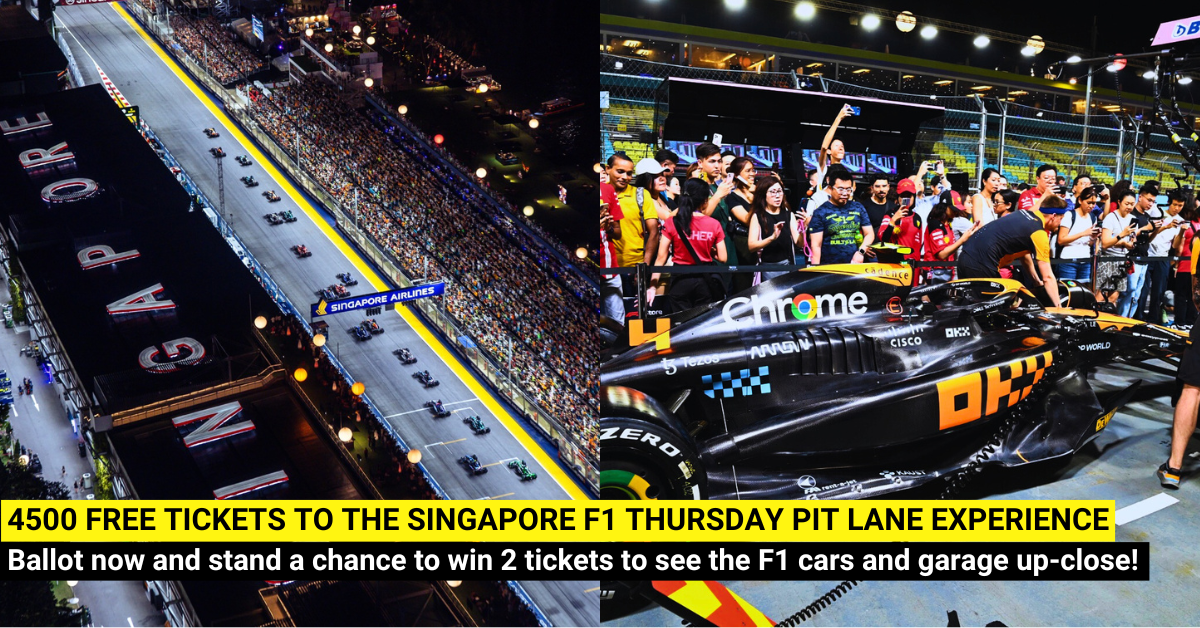 Ballot for 4500 FREE Tickets to the Singapore F1 Thursday Pit Lane Experience Now