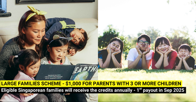 Large Families Scheme - $1,000 LifeSG Credit for Parents with 3 or More Young Children