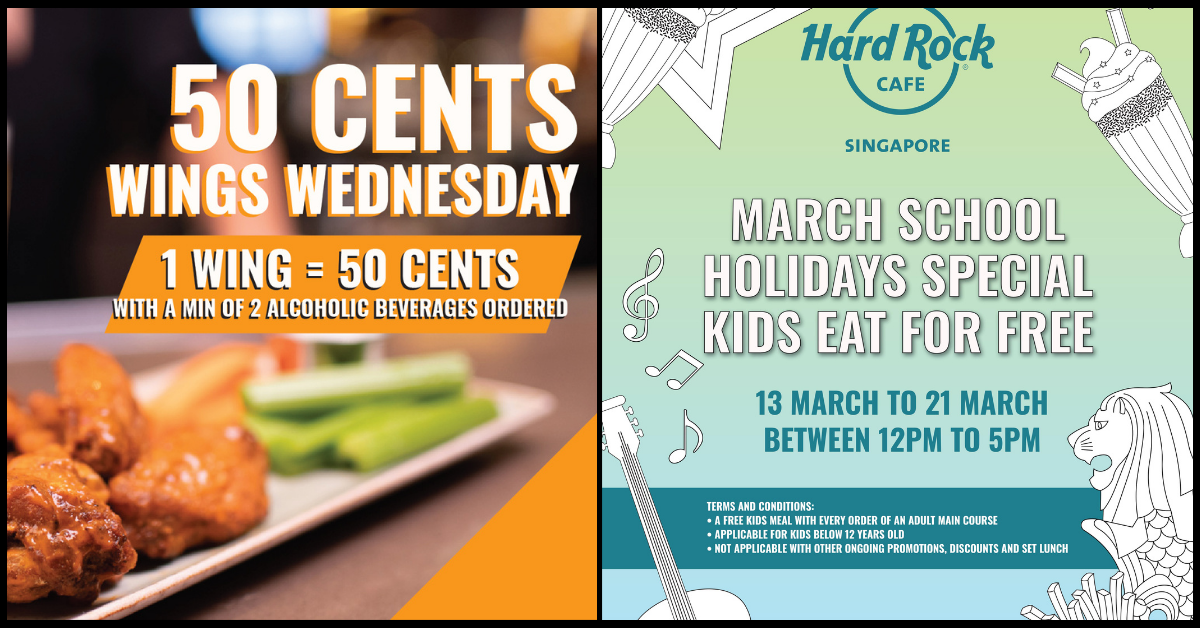 Kids Eat Free AND 50 Cents Wild Wings At Hard Rock Cafe!