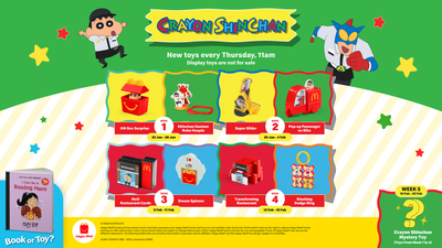McDonald’s Has Limited-edition Crayon Shinchan Happy Meal Toys till 25 Feb 2026