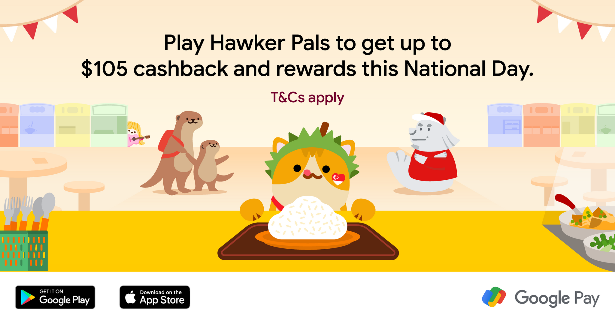 Earn up to $105 cashback this National Day with Google Pay