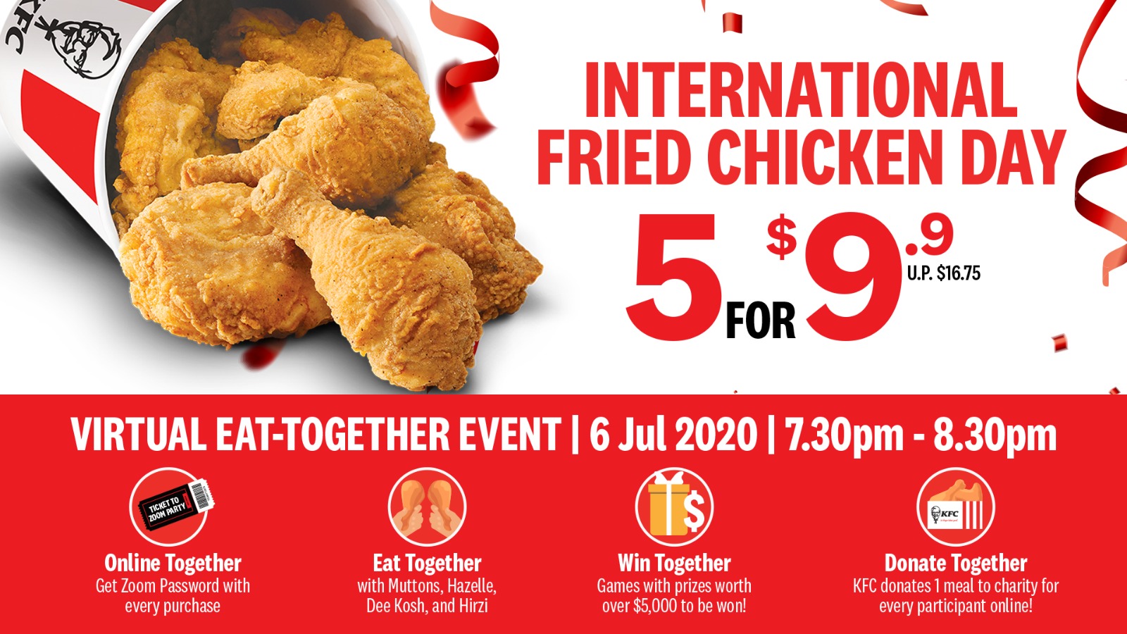KFC Singapore’s International Fried Chicken Day Virtual Eat-together | 6 July Mon, 7.30pm - BYKidO