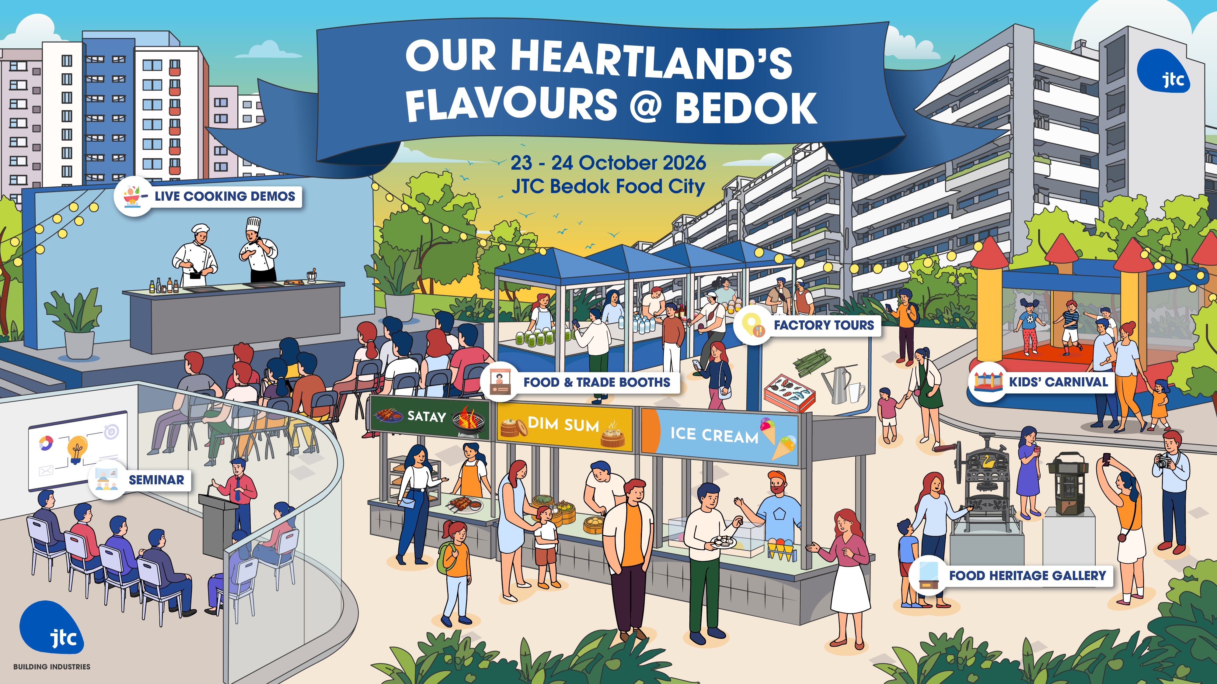 JTC Our Heartland’s Flavours @ Bedok: Free Kids’ Carnival, Mini Hawker Experience & Factory Tours