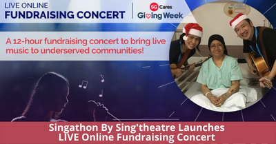 Singathon By Sing'theatre Launches Fundraising Concert To Bring LIVE Online Music To The Underserved Communities