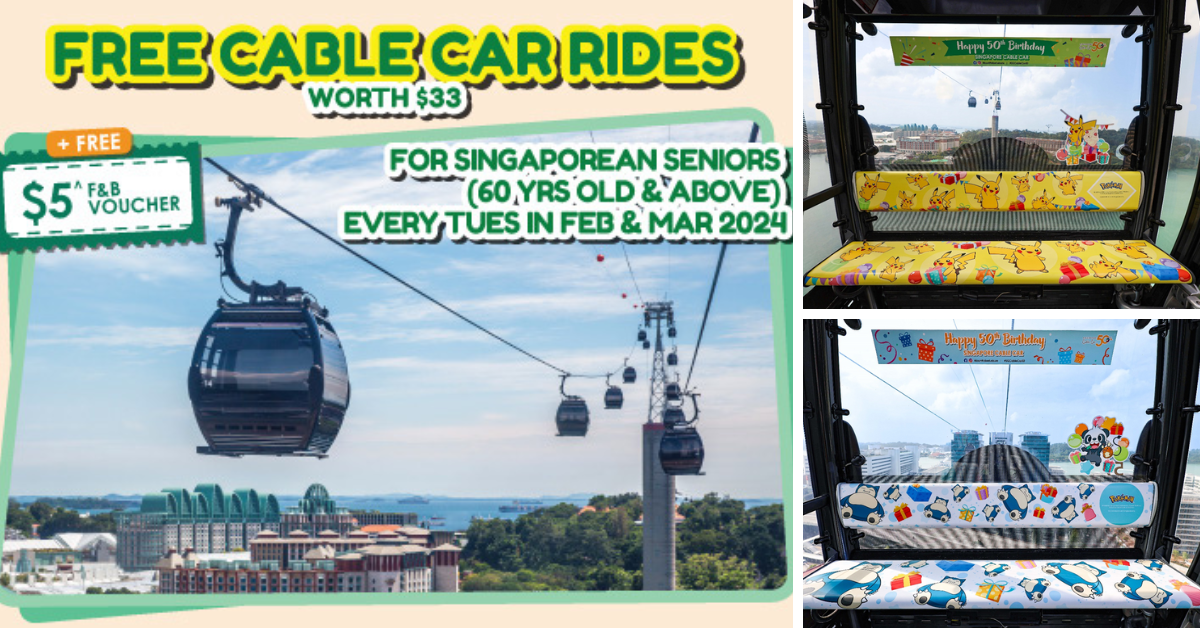 Singapore Cable Car Celebrates Its Golden Jubilee With Birthday-Themed Pokémon Cable Car Cabins, Complimentary Round-Trip  Rides For Singaporean Seniors And More!