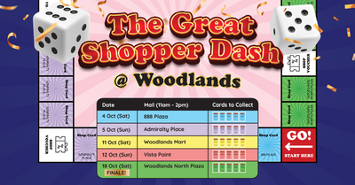 The Great Shopper Dash @ Woodlands: Shop, Play & Win Big This October!