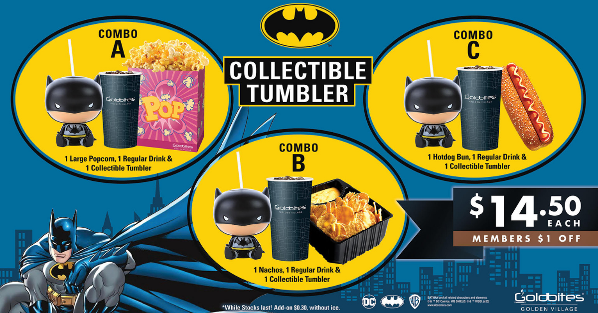 Golden Village Launches Exclusive Batman Collectible Tumblers And Combo Deals!