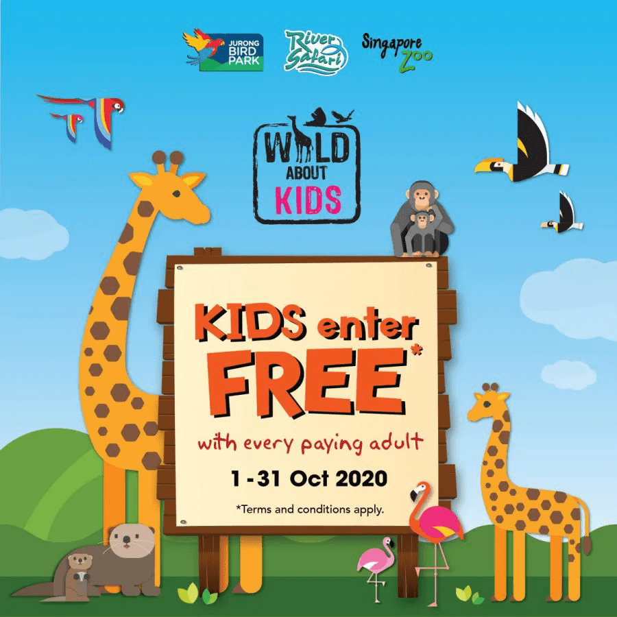 Kids Enter Free to Singapore Zoo, Bird Park & River Safari in Oct 2020!