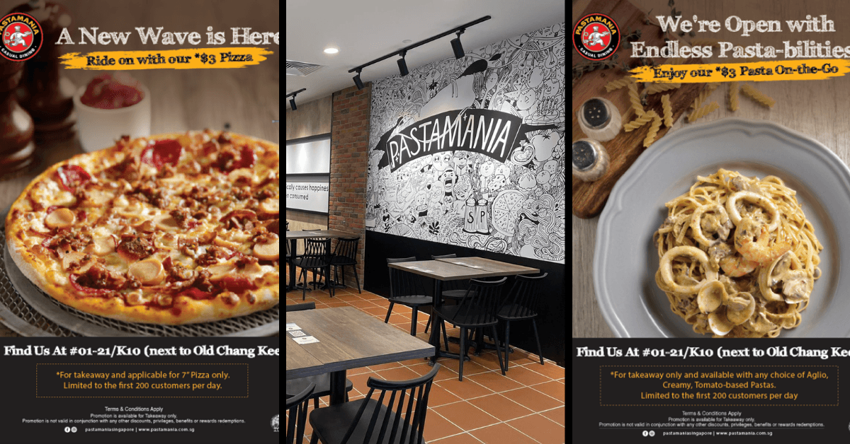 $3 Pizza and Pastas At The NEW PastaMania Kallang Wave Mall! - BYKidO