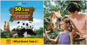 50% Off Admission To Singapore Zoo and River Safari For Local Residents | 25 - 29 Aug 2021