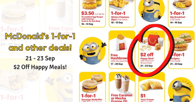 1-for-1 Deals at McDonald's | $2 Off Happy Meals