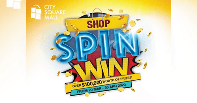 Spin and Sure-Win $10 Vouchers from Airzone, Golden Village, Toys 'R' Us and more at City Square Mall!