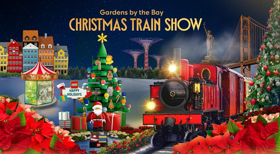 Gardens by the Bay's Christmas Train Show - Back in 2025 with a stunning LEGO Christmas tree and a special SMRT train!