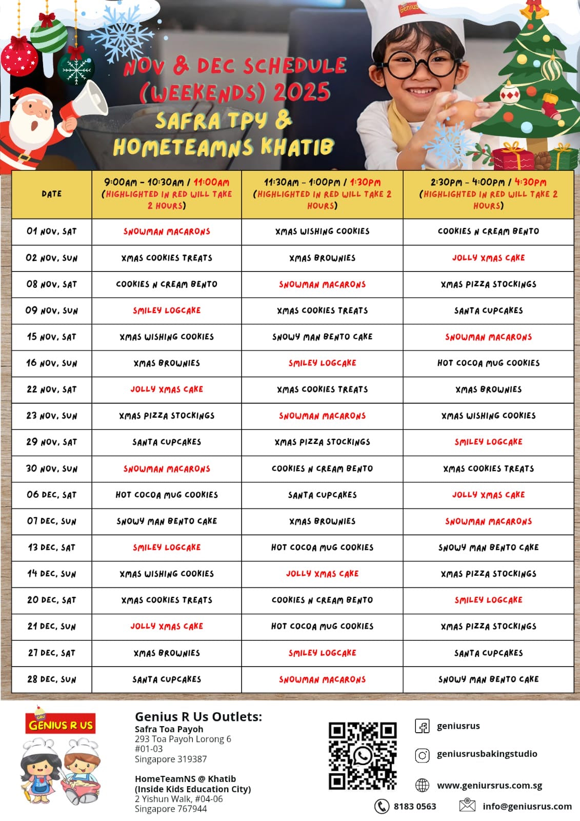 November & December Bakeout for Parent & Child