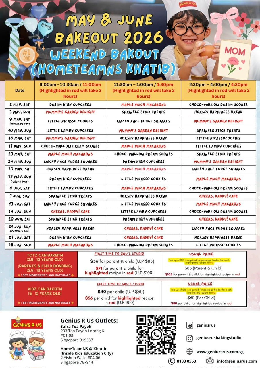 Genius R Us: May & June Child Baking Workshop