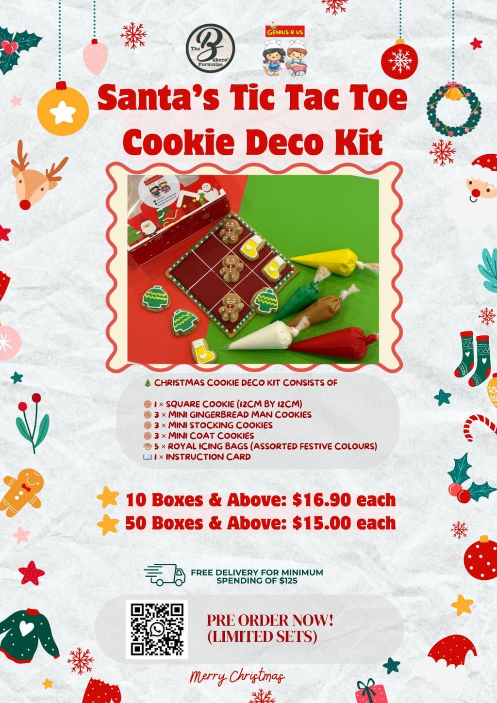 Santa's Tic Tac Toe Cookie Deco Kit From Genius R Us