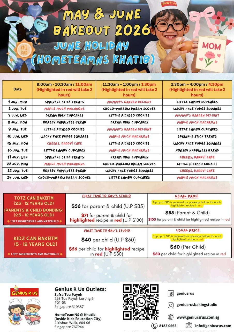 Genius R Us: May & June Child Baking Workshop