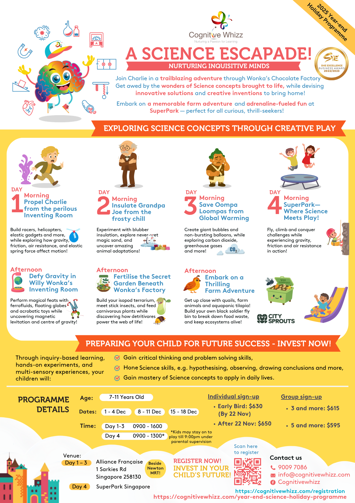 Cognitive Whizz: A Science Escapade! 4-Day Camp (7-11 Years Old)