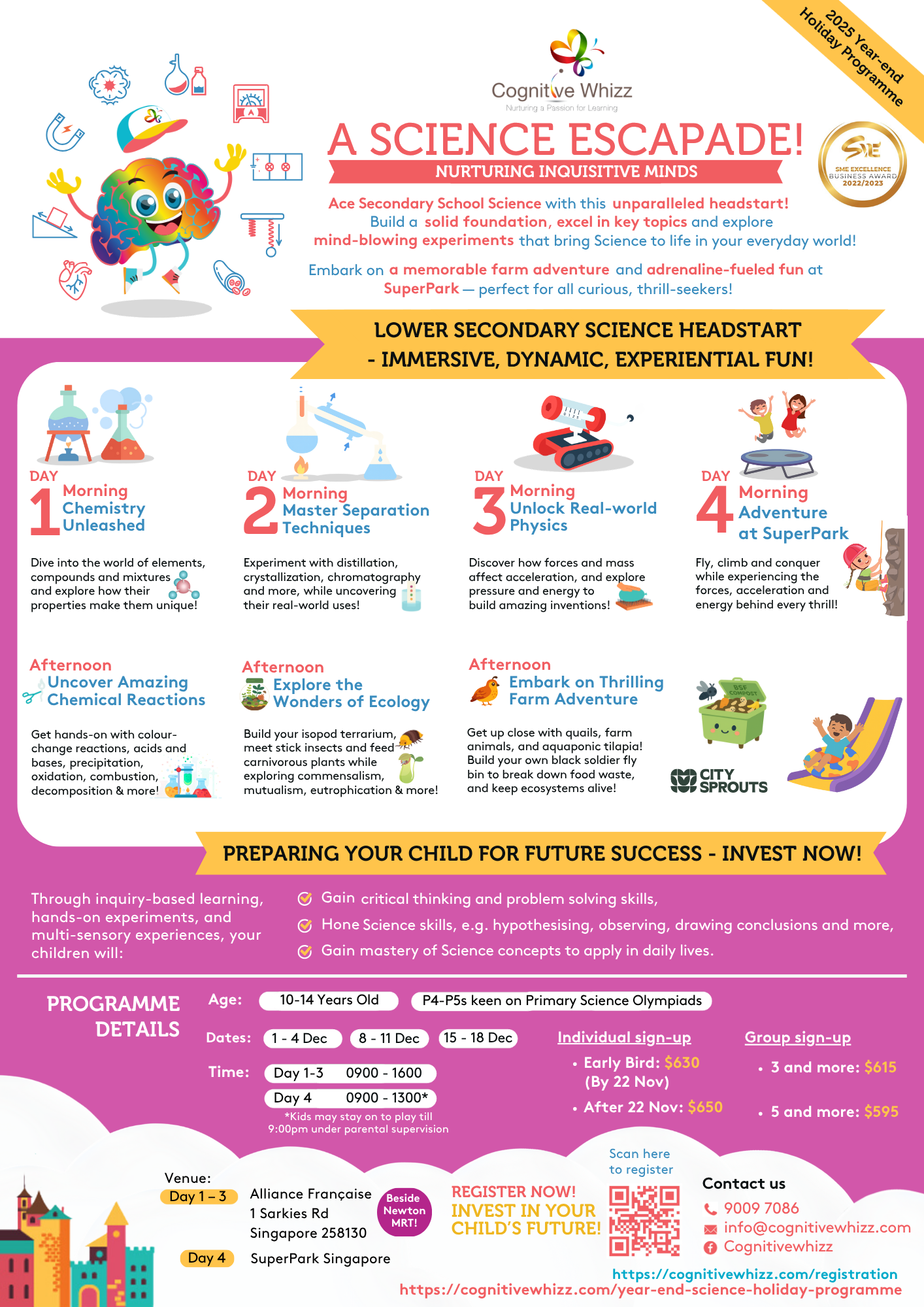 Cognitive Whizz: A Science Escapade! 4-Day Camp (10 - 14 Years Old)