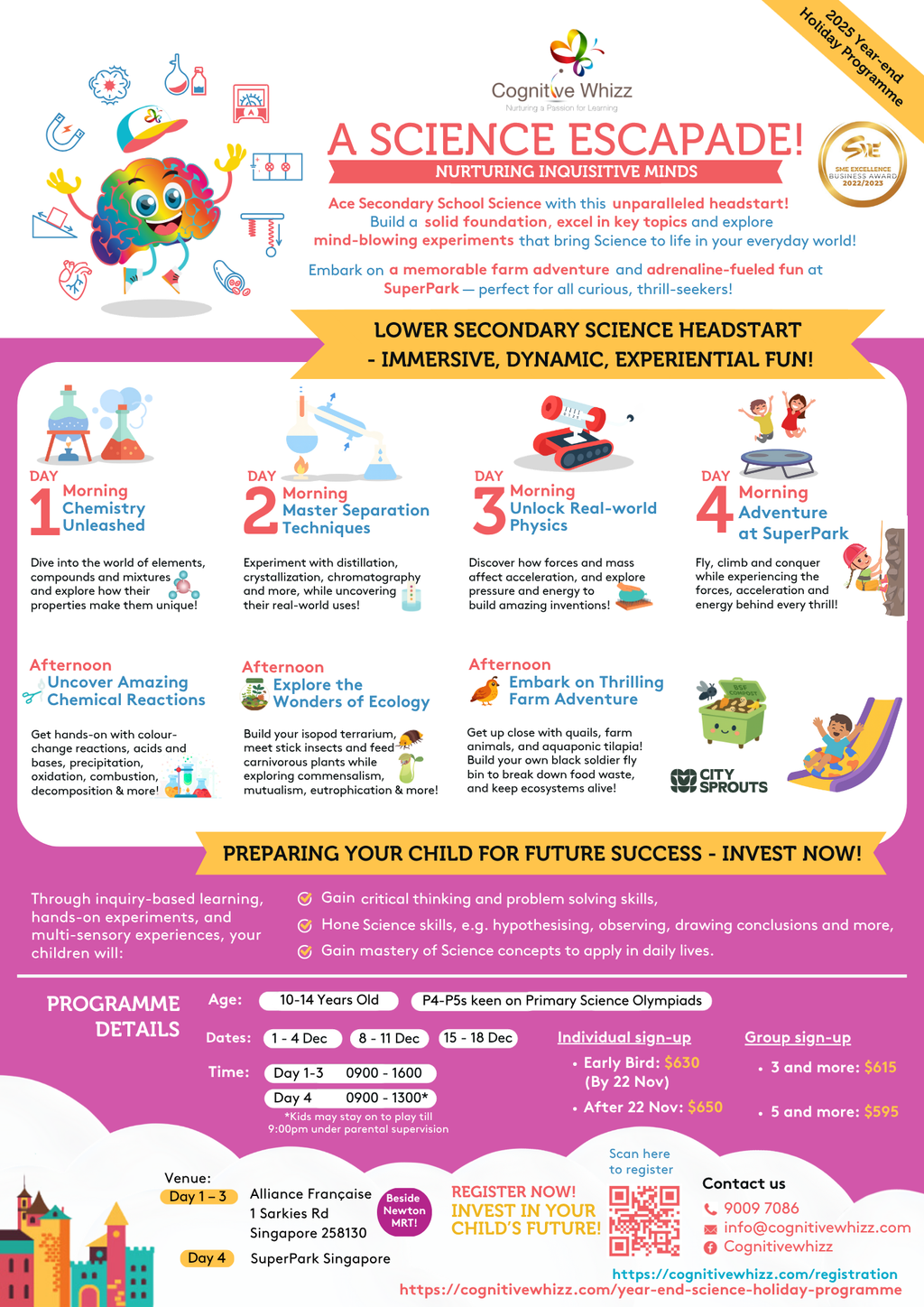 Cognitive Whizz: A Science Escapade! 4-Day Camp (10 - 14 Years Old)