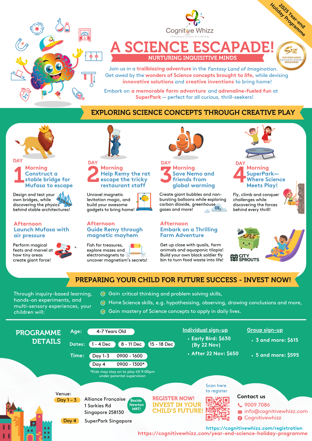 Cognitive Whizz: A Science Escapade! 4-Day Camp (4 - 7 years old)