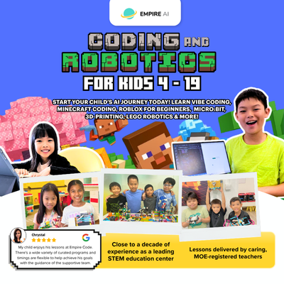 [FREE TRIAL] 60 Mins Coding & Robotics Class Worth $45 (4 - 19 Years Old)