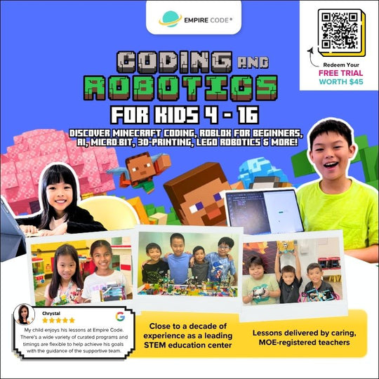 [FREE TRIAL] 60 Mins Coding & Robotics Class Worth $45 (4 - 16 Years Old)