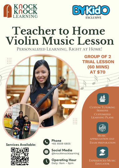Violin Trial Class at $70 for 2 Pax (5 - 14 Years Old)