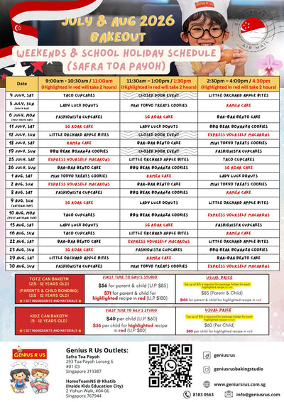 July & August Bakeout for Parent & Child
