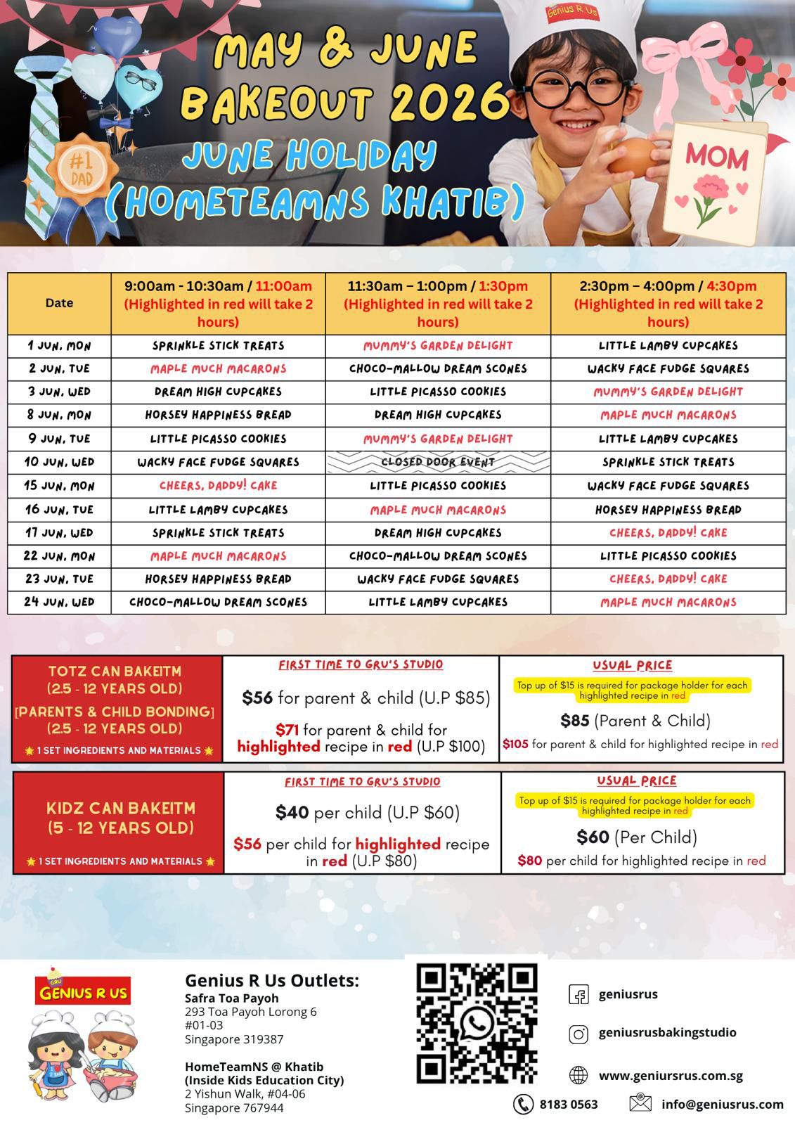 Genius R Us: July & August Child Baking Workshop