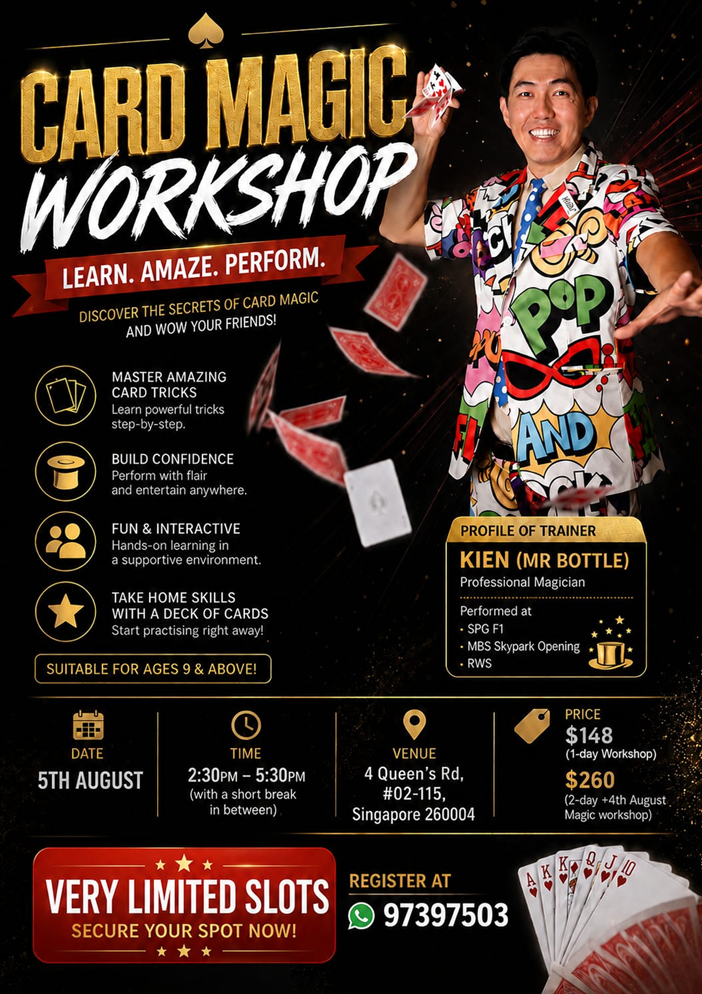 Card Magic Workshop (9 Years Old & Above)