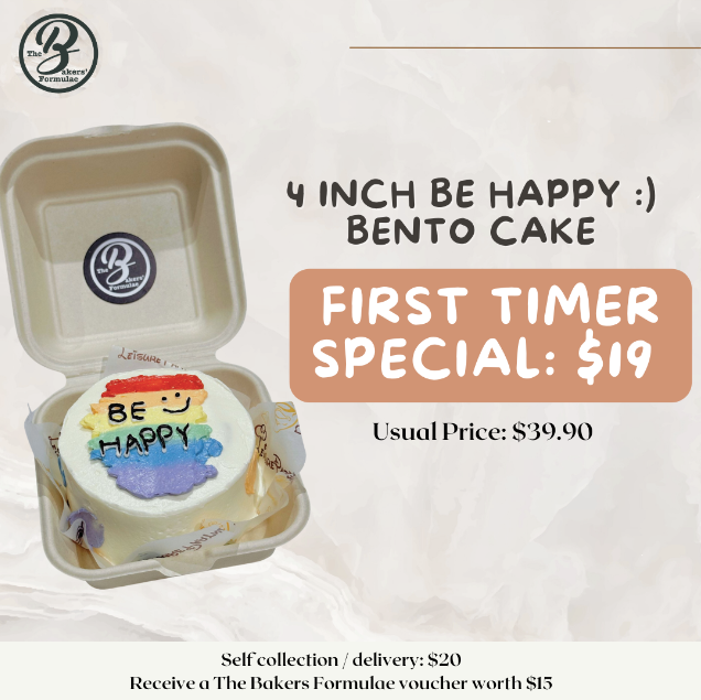 'BE HAPPY' Bento Cake from The Baker's Formulae at only $19!